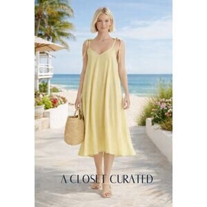 Veda Cotton Midi Dress Small Tan NWT